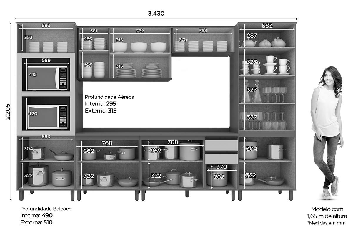 Cozinha Completa Henn 7 Peças Connect C5P96