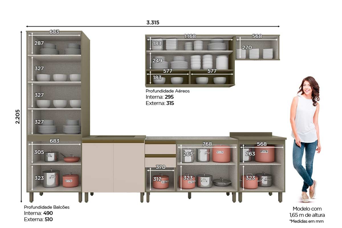 Cozinha Completa Henn 8 Peças Connect C6P16