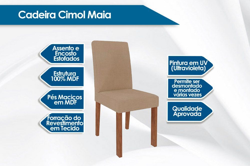 Cadeira Jantar Maia Kit 4 Un Cimol