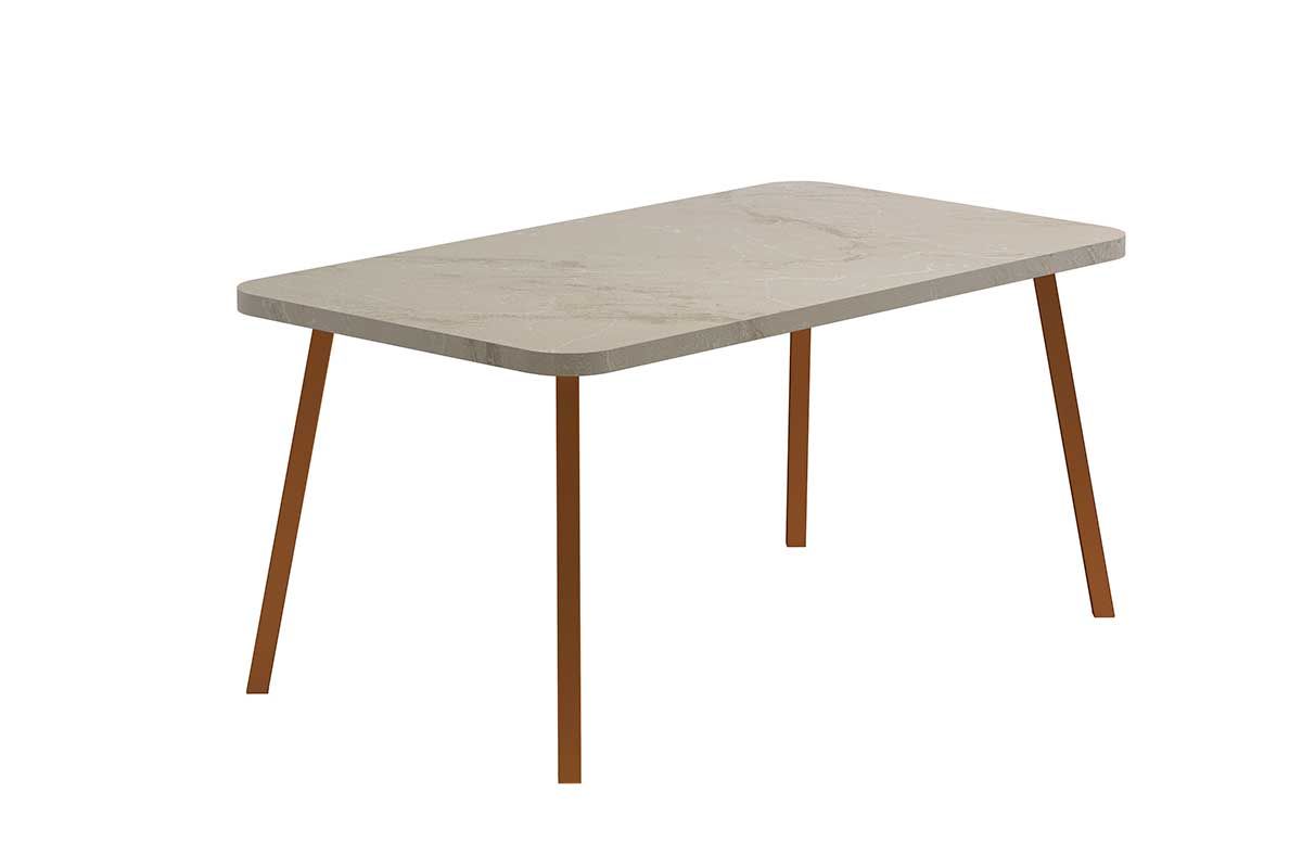 Mesa Jantar Stellar 1597 Aço c/Tampo Madeirado 160cm Carraro