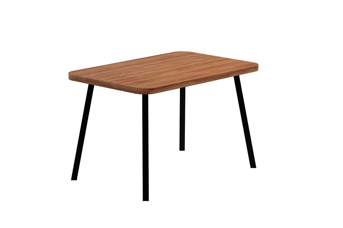 Mesa Jantar Stellar 1598 Aço c/Tampo Madeirado 120cm CarraroPreto/Nogal Mesa Jantar Stellar 1598 Aço c/Tampo Madeirado 120cm CarraroPreto/Nogal