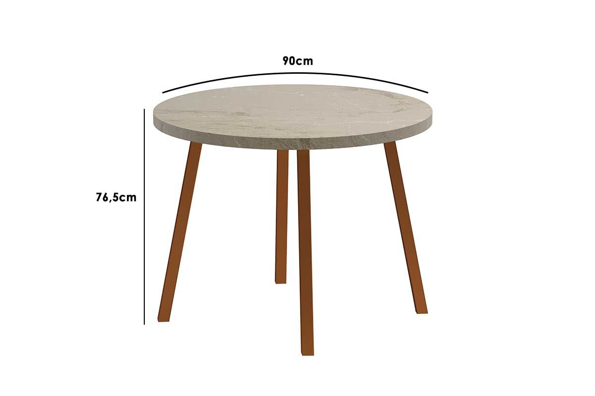 Mesa Jantar Stellar 1599 Aço c/Tampo Madeirado Redondo 100cm Carraro Mesa Jantar Stellar 1599 Aço c/Tampo Madeirado Redondo 100cm Carraro
