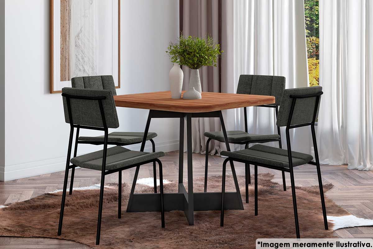 Cadeira Jantar Lou 1742 Aço Kit 2 Uni Carraro