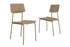 Cadeira Jantar Lou 1742 Aço Kit 2 Uni Carraro