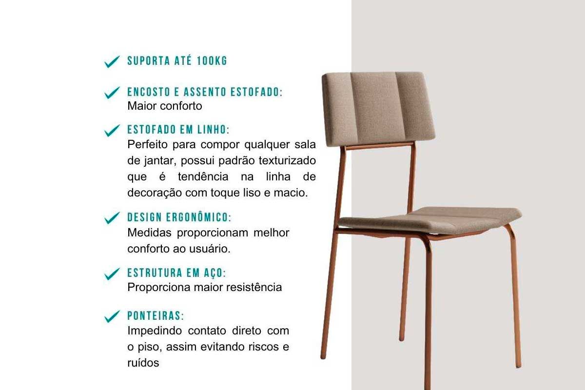 Sala de Jantar Completa 1593 c/ Tampo Madeirado 90x90cm e 4 Cadeiras 1742 - Carraro