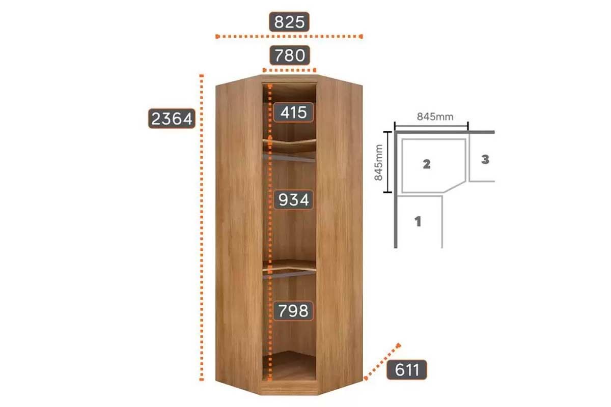 Quarto Casal Modulado Rizon 4 Peças (1 Closet + 2 Guarda Roupas + 1 Complemento) QC215 - Novo Horizonte