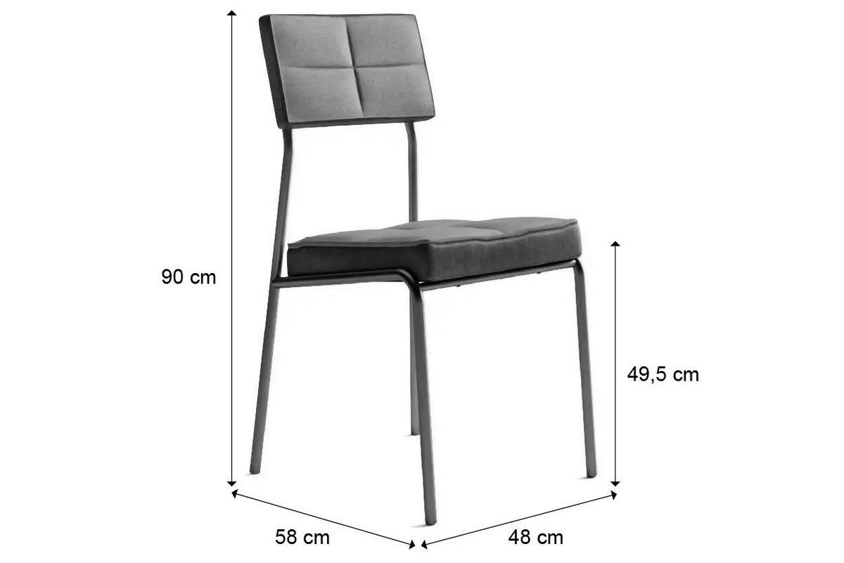Sala de Jantar Completa 1593 Aço c/ Tampo Madeirado 90x90cm e 4 Cadeiras 1740 - Carraro
