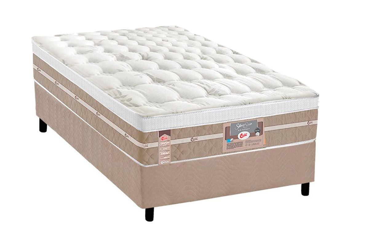 Cama Box CRC +Colchão Molas Silver Star Castor