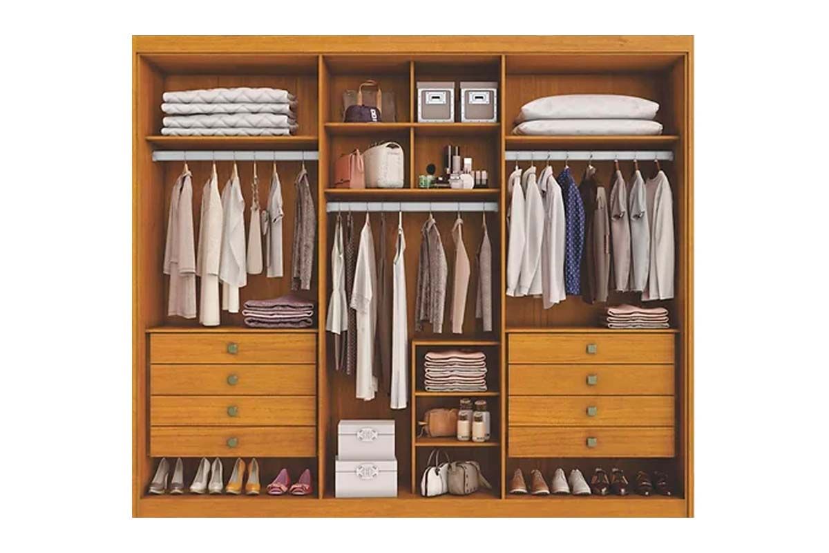 Guarda Roupa Casal 6 Portas e 8 Gavetas Bérgamo Conquista