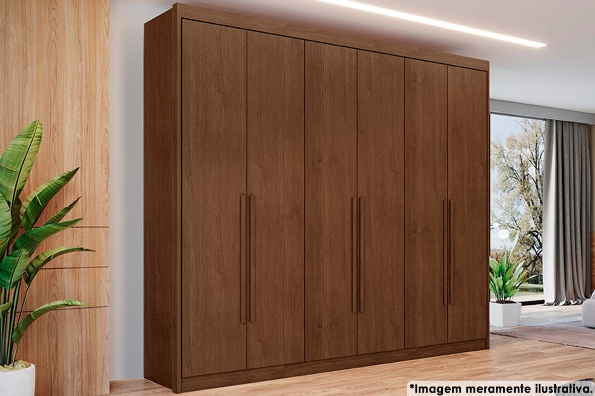 Guarda Roupa Casal 6 Portas e 8 Gavetas Bérgamo ConquistaCacau