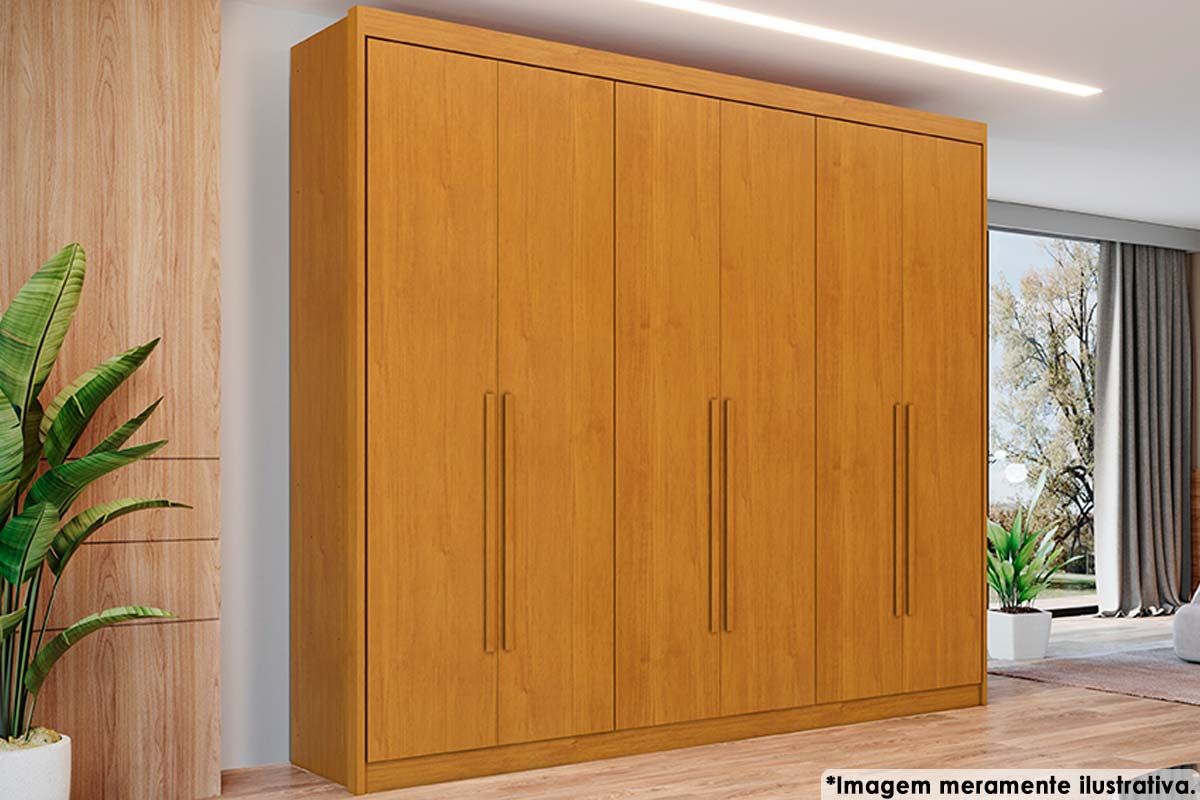 Guarda Roupa Casal 6 Portas e 8 Gavetas Bérgamo ConquistaCinamomo