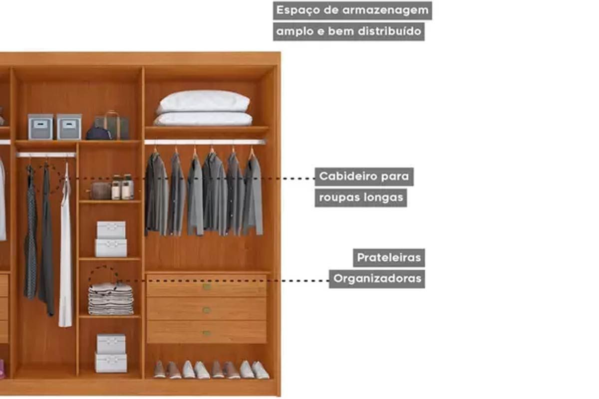 Guarda Roupa Casal 6 Portas (2 Ripadas) e 6 Gavetas Atenas Conquista Guarda Roupa Casal 6 Portas (2 Ripadas) e 6 Gavetas Atenas Conquista