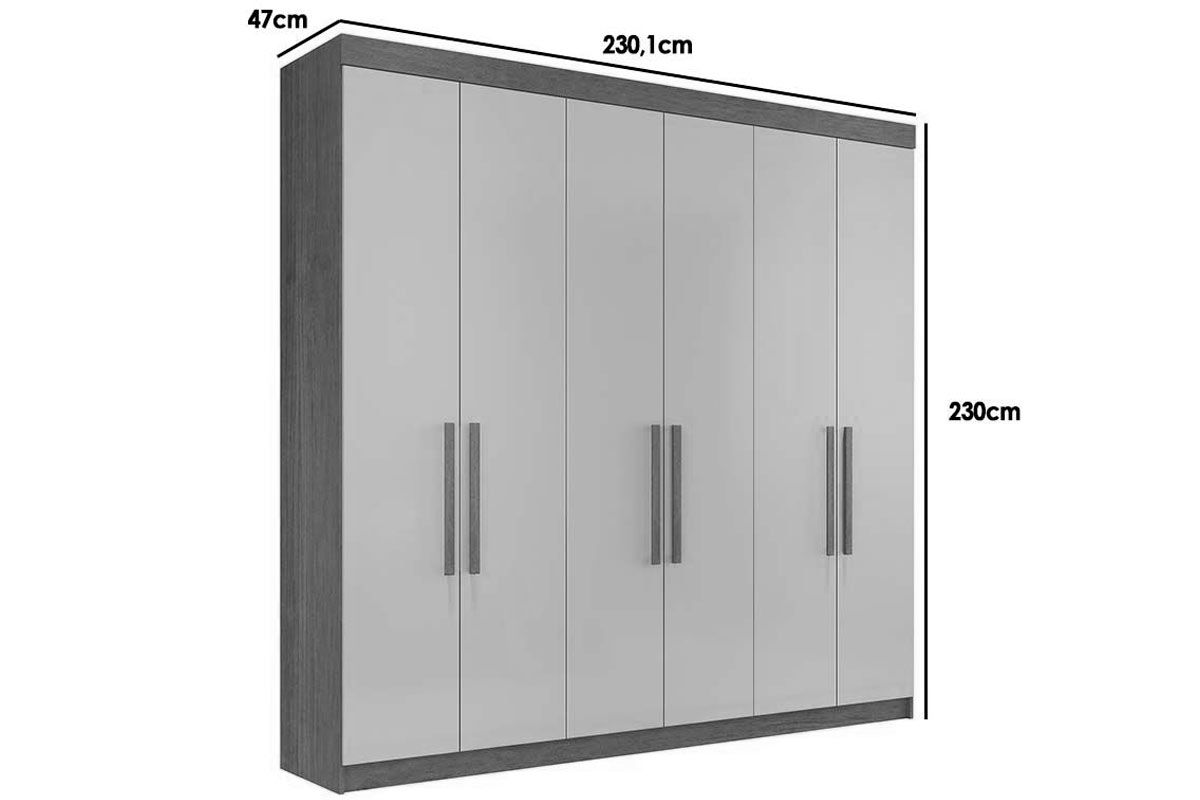 Guarda Roupa Casal 6 Portas e 4 Gavetas França Conquista