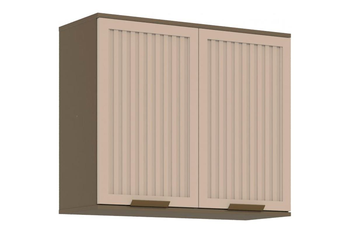 Armário Aéreo Cozinha Henn p/ Connect c/2 Portas Ripadas 80cmDuna/Cristal