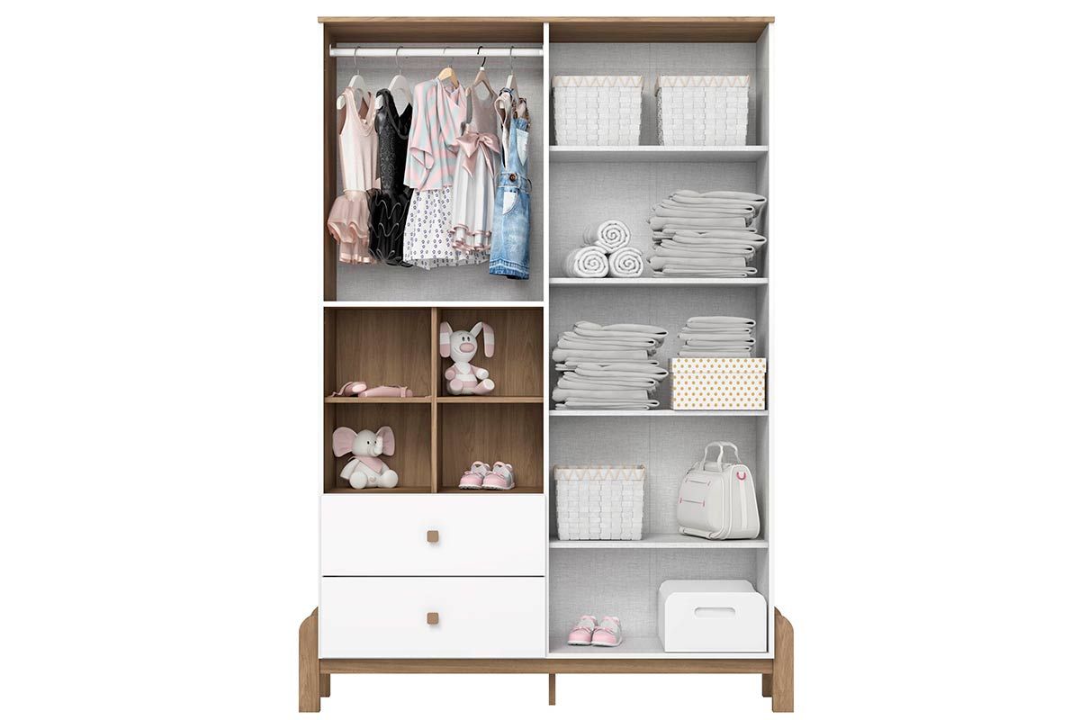 Guarda Roupa Infantil Ternura c/4 Portas e 2 Gavetas Henn