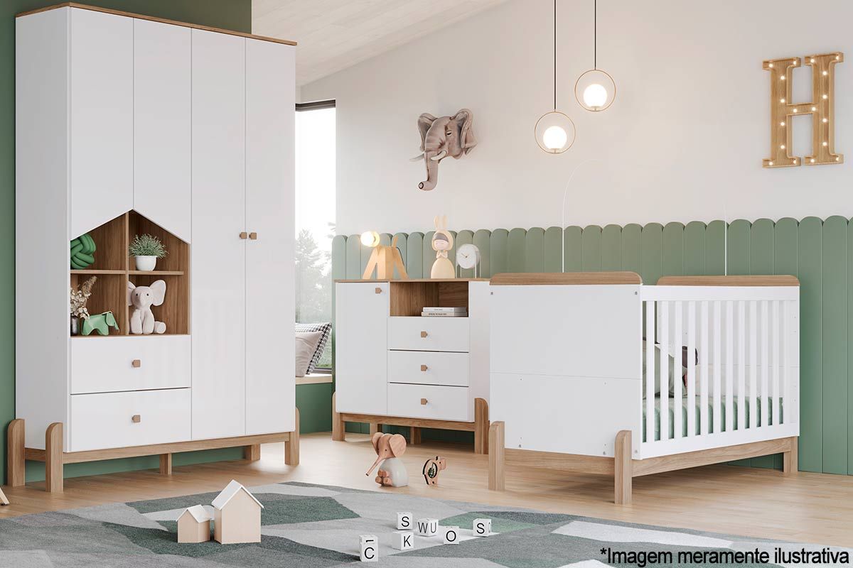Guarda Roupa Infantil Ternura c/4 Portas e 2 Gavetas Henn