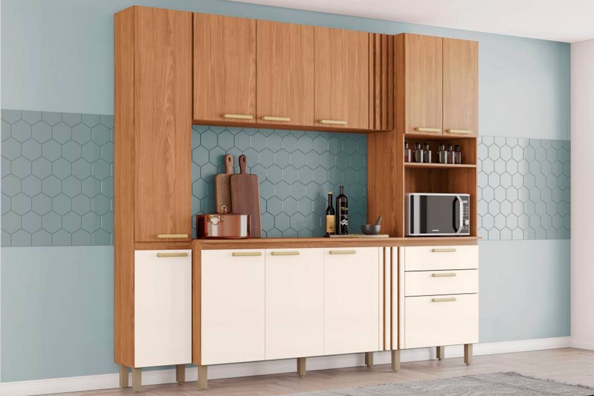 Cozinha Compacta Henn B126 c/11 Portas e 2 Gavetas 236cm