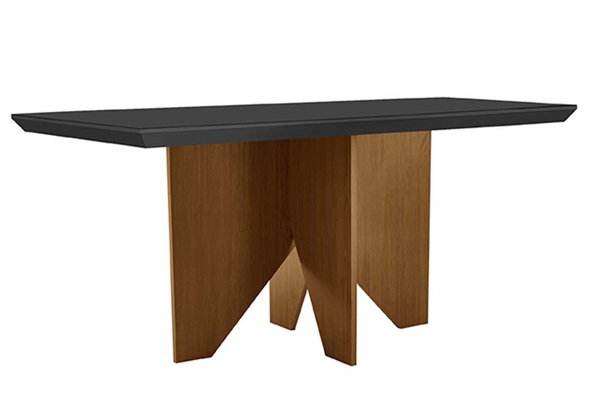 Mesa Jantar Nevada c/Tampo MDF/Vidro 120cm RufatoMadeirado c/Vidro Canto Curvo - Imbuia/Grafite Mesa Jantar Nevada c/Tampo MDF/Vidro 120cm RufatoMadeirado c/Vidro Canto Curvo - Imbuia/Grafite