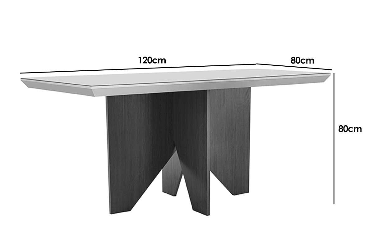 Mesa Jantar Nevada c/Tampo MDF/Vidro 120cm Rufato Mesa Jantar Nevada c/Tampo MDF/Vidro 120cm Rufato