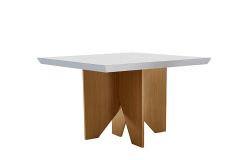 Madeirado c/Vidro Canto Curvo - Imbuia/Off White