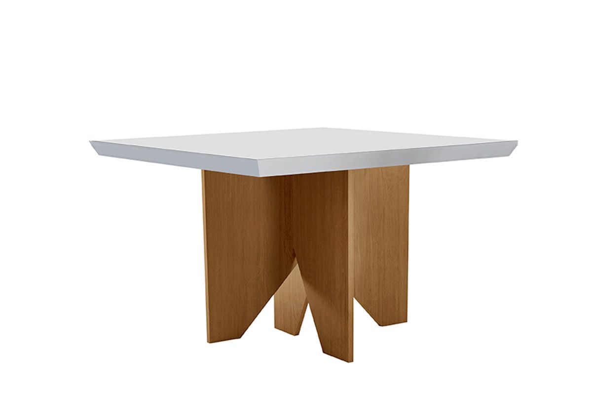 Mesa Jantar Nevada c/Tampo MDF/Vidro 90cm RufatoMadeirado c/Vidro Canto Curvo - Imbuia/Off White Mesa Jantar Nevada c/Tampo MDF/Vidro 90cm RufatoMadeirado c/Vidro Canto Curvo - Imbuia/Off White