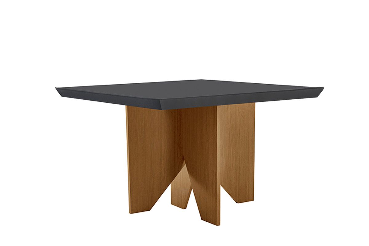 Mesa Jantar Nevada c/Tampo MDF/Vidro 90cm RufatoMadeirado c/Vidro Canto Curvo - Imbuia/Grafite Mesa Jantar Nevada c/Tampo MDF/Vidro 90cm RufatoMadeirado c/Vidro Canto Curvo - Imbuia/Grafite