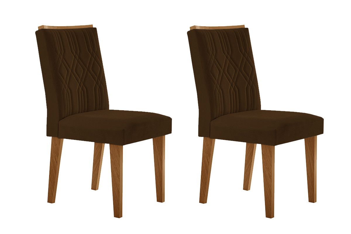 Cadeira Jantar Alegra Kit 2 Un RufatoMadeira Capuccino/Suede Marrom Cadeira Jantar Alegra Kit 2 Un RufatoMadeira Capuccino/Suede Marrom