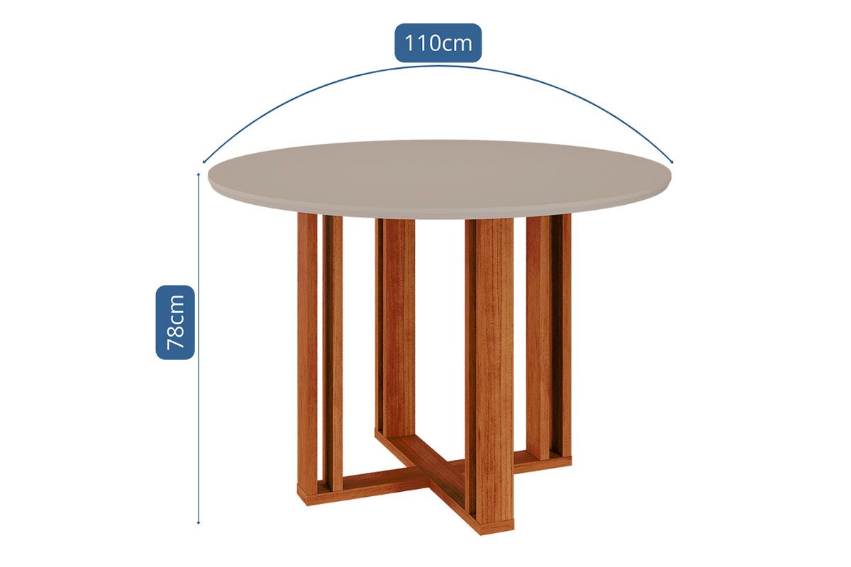 Mesa Jantar Flora c/Tampo Madeirado 109X109cm Cimol Mesa Jantar Flora c/Tampo Madeirado 109X109cm Cimol