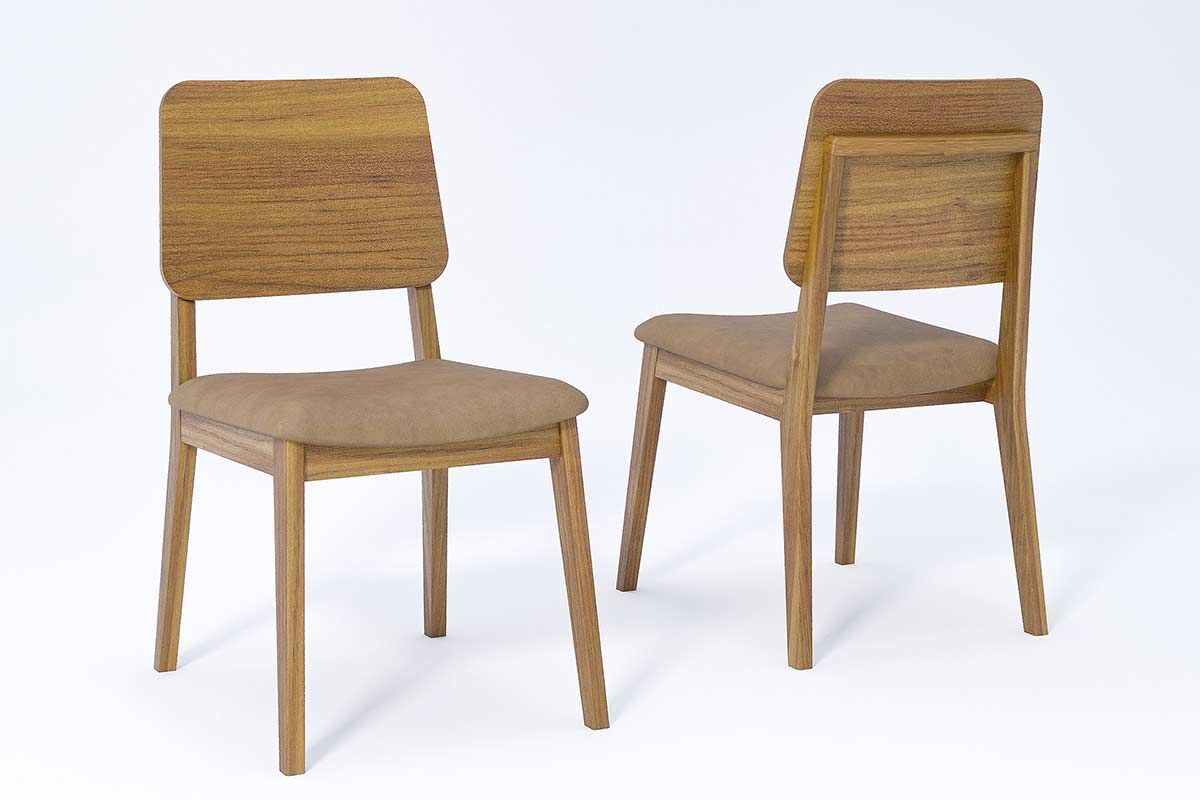 Cadeira Jantar Ipe Kit 2 Un CimolCarvalho/Couríssimo Kaki