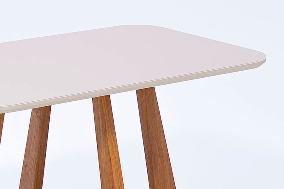 Mesa Jantar Bromélia c/Tampo Madeirado c/Vidro 130cm Cimol Mesa Jantar Bromélia c/Tampo Madeirado c/Vidro 130cm Cimol