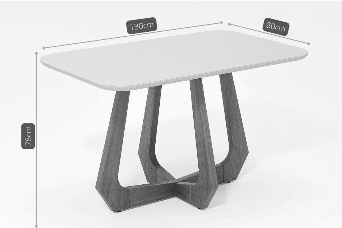 Mesa Jantar Bromélia c/Tampo Madeirado c/Vidro 130cm Cimol Mesa Jantar Bromélia c/Tampo Madeirado c/Vidro 130cm Cimol