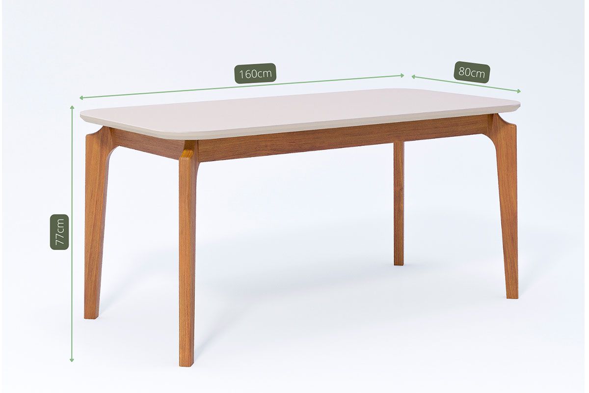 Mesa Jantar Ficus c/Tampo Madeirado Vidro 160x80cm Cimol Mesa Jantar Ficus c/Tampo Madeirado Vidro 160x80cm Cimol