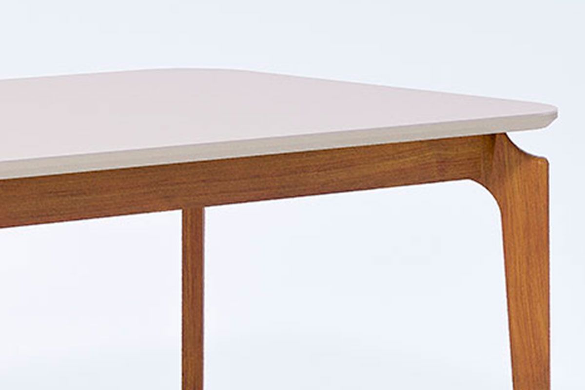 Mesa Jantar Ficus c/Tampo Madeirado c/Vidro 180cm Cimol