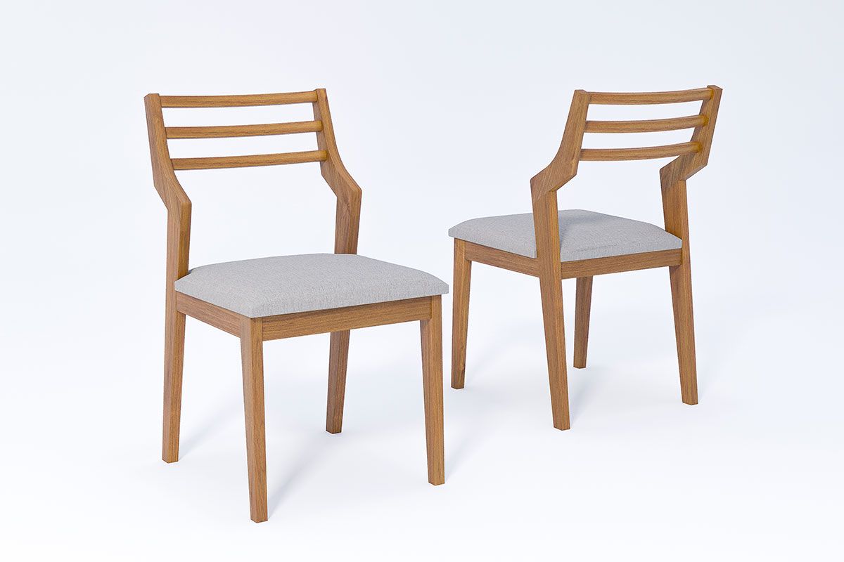 Cadeira Jantar Damasco Kit 2 Un CimolCarvalho/Linho Cinza