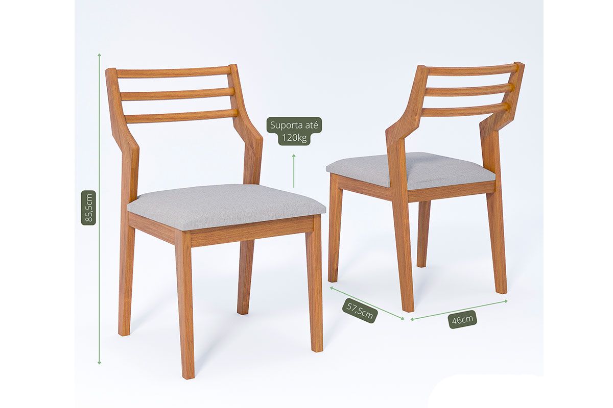 Cadeira Jantar Damasco Kit 2 Un Cimol