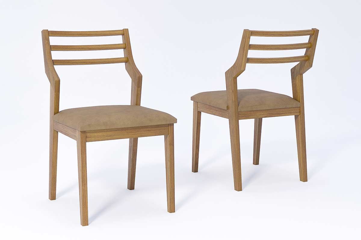 Cadeira Jantar Damasco Kit 2 Un CimolCarvalho/Couríssimo Kaki