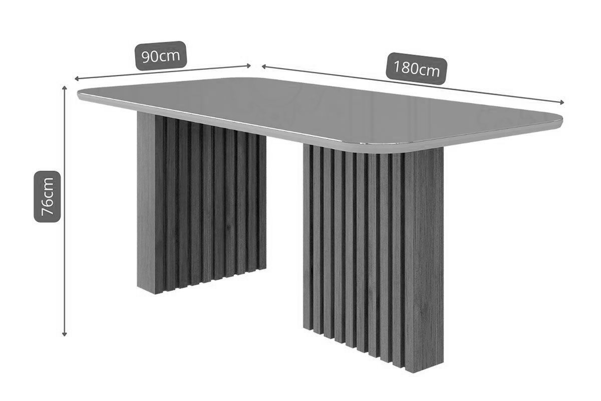 Mesa Jantar Ester c/Tampo MDF/Vidro 180cm Cimol Mesa Jantar Ester c/Tampo MDF/Vidro 180cm Cimol