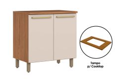 Balcão Cozinha Henn p/ Cooktop c/Tampo Requinte c/2 Portas 80cm