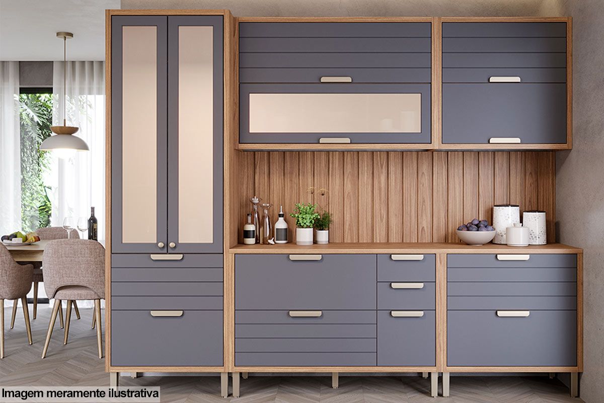 Paneleiro Cozinha MGM Eloise c/3 Portas c/Vidro 1Gav 70cm Paneleiro Cozinha MGM Eloise c/3 Portas c/Vidro 1Gav 70cm
