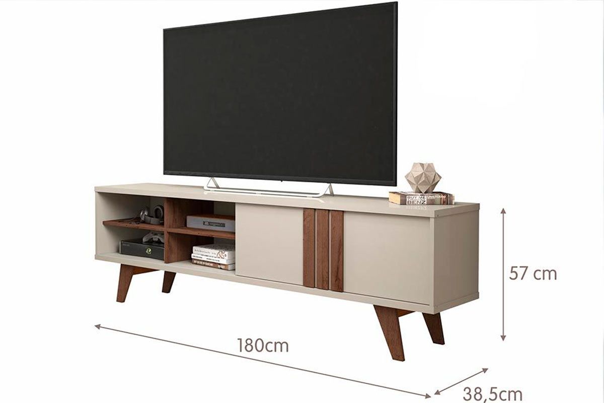 Home p/ TV até 70 Pol Paraty/Trend Ripado 100% MDF c/ 1 Porta 180x127cm - Permóbili