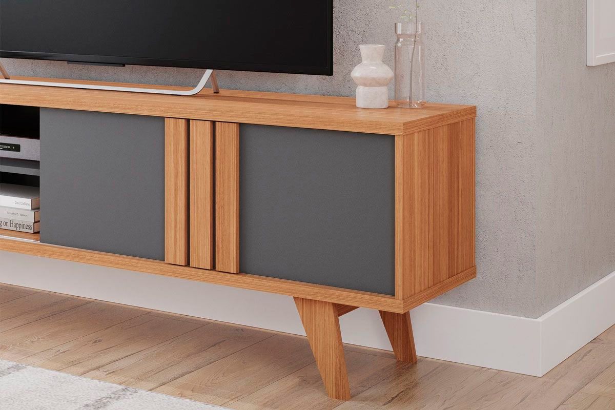 Home p/ TV até 70 Pol Paraty/Trend Ripado 100% MDF c/ 1 Porta 180x127cm - Permóbili