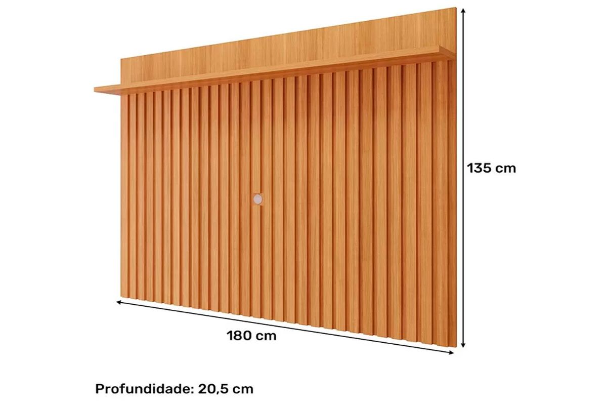 Home p/ TV até 70 Pol Paraty/Trend Ripado 100% MDF c/ 1 Porta 180x127cm - Permóbili