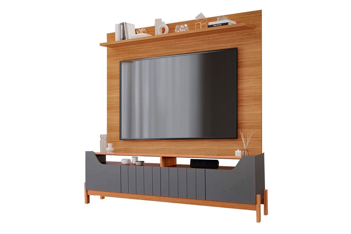 Home p/ TV até 70 Pol Moema/Sotile c/ 4 Portas e Pés 180x197cm - Permóbili