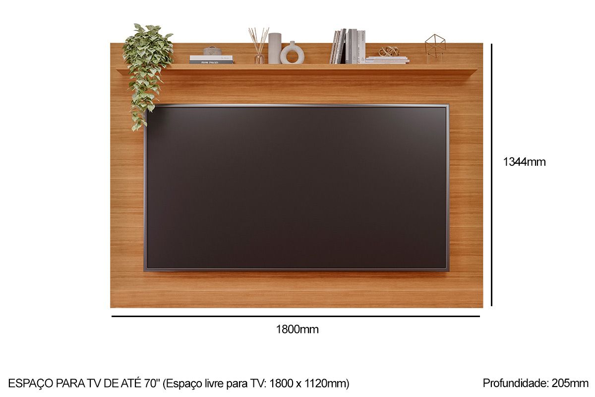Home p/ TV até 70 Pol Moema/Sotile c/ 4 Portas e Pés 180x197cm - Permóbili