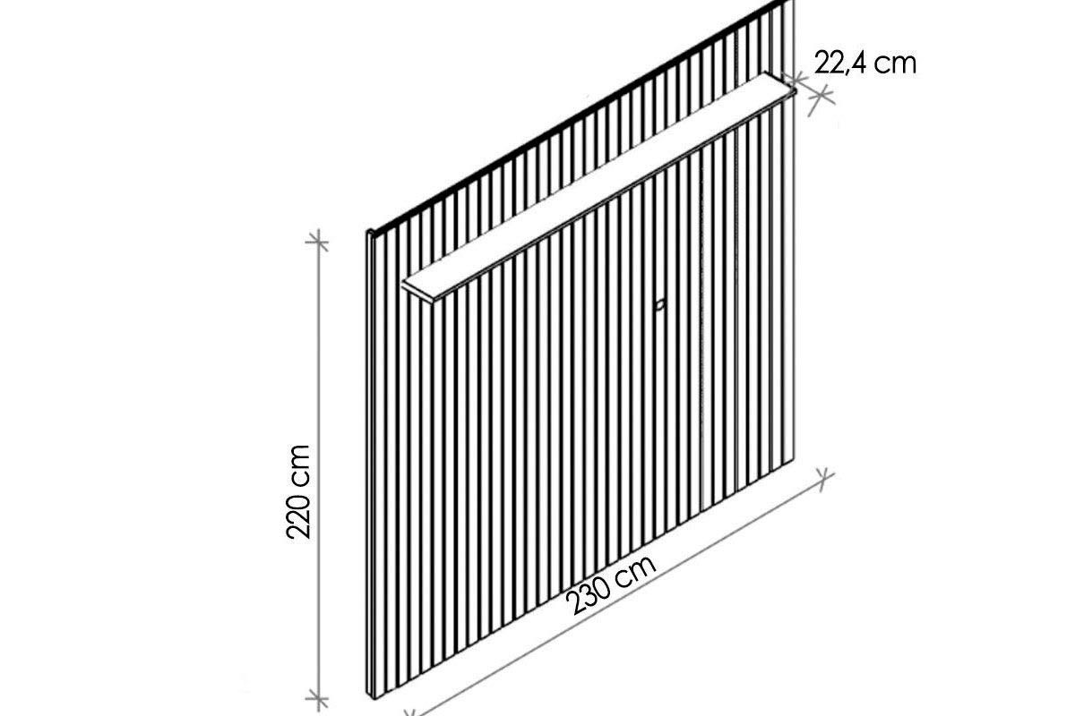 Home p/ TV até 70 Pol Moema/Maragogi Ripado c/ 4 Portas e Pés 180x197cm Permóbili