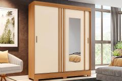 Guarda Roupa Casal 2 Portas de Correr (1 c/ Espelho) e 2 Gavetas Briz B353 - Henn