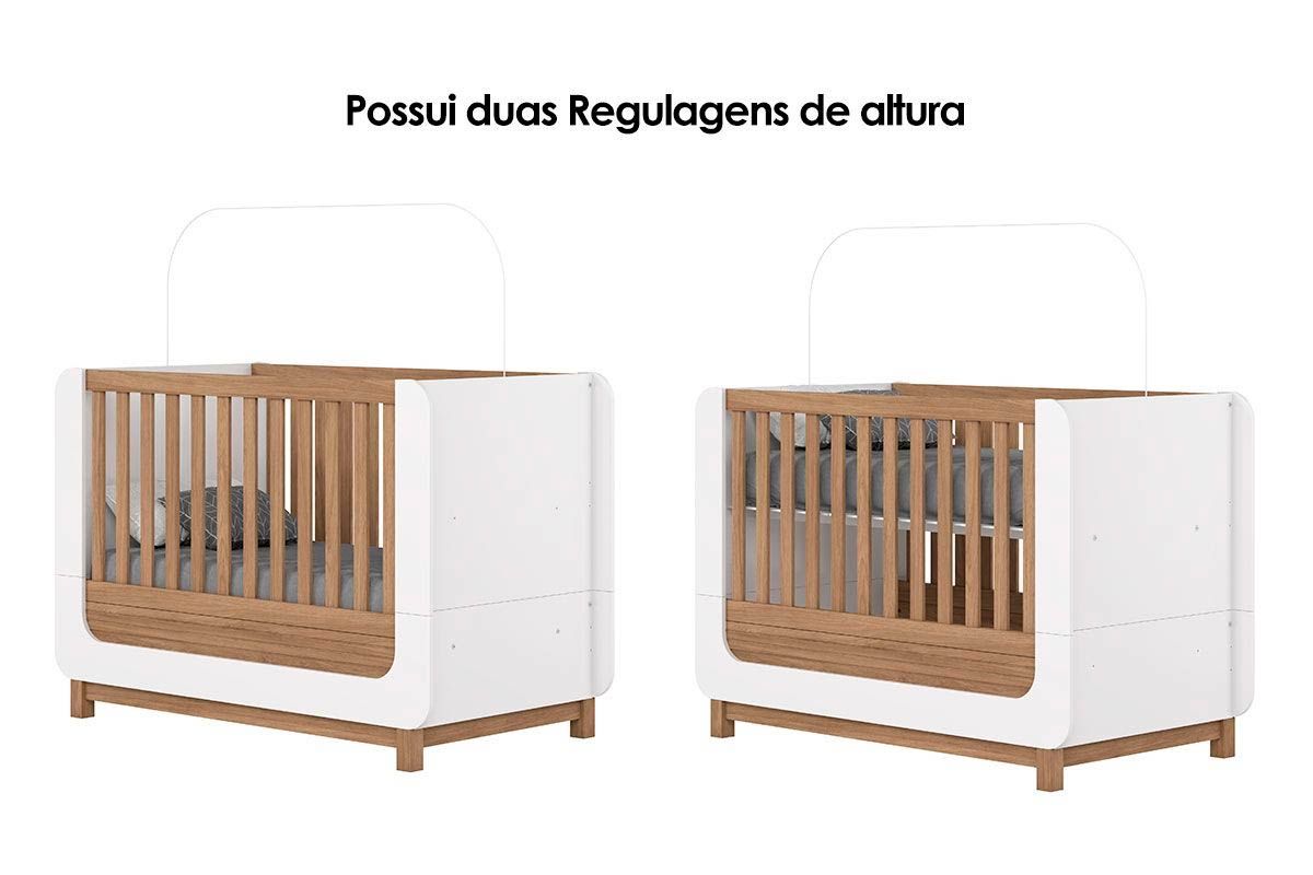 Quarto Infantil Completo Aconchego 3 Peças (1 Guarda Roupa + 1 Berço + 1 Cômoda) QI80 Henn