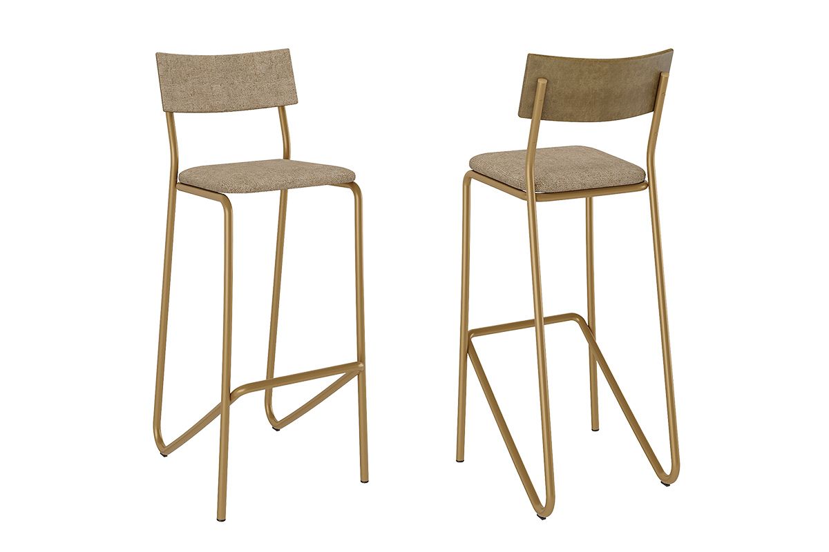 Banqueta Sala de Jantar Atlas 1747 Kit 2 Un CarraroDourado/Linho Bamboo/Corano Bamboo Banqueta Sala de Jantar Atlas 1747 Kit 2 Un CarraroDourado/Linho Bamboo/Corano Bamboo