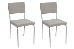 Cadeira Jantar Zaria 2C128CR Aço Kit 2Un Kappesberg - Cromado/Boucle Cinza