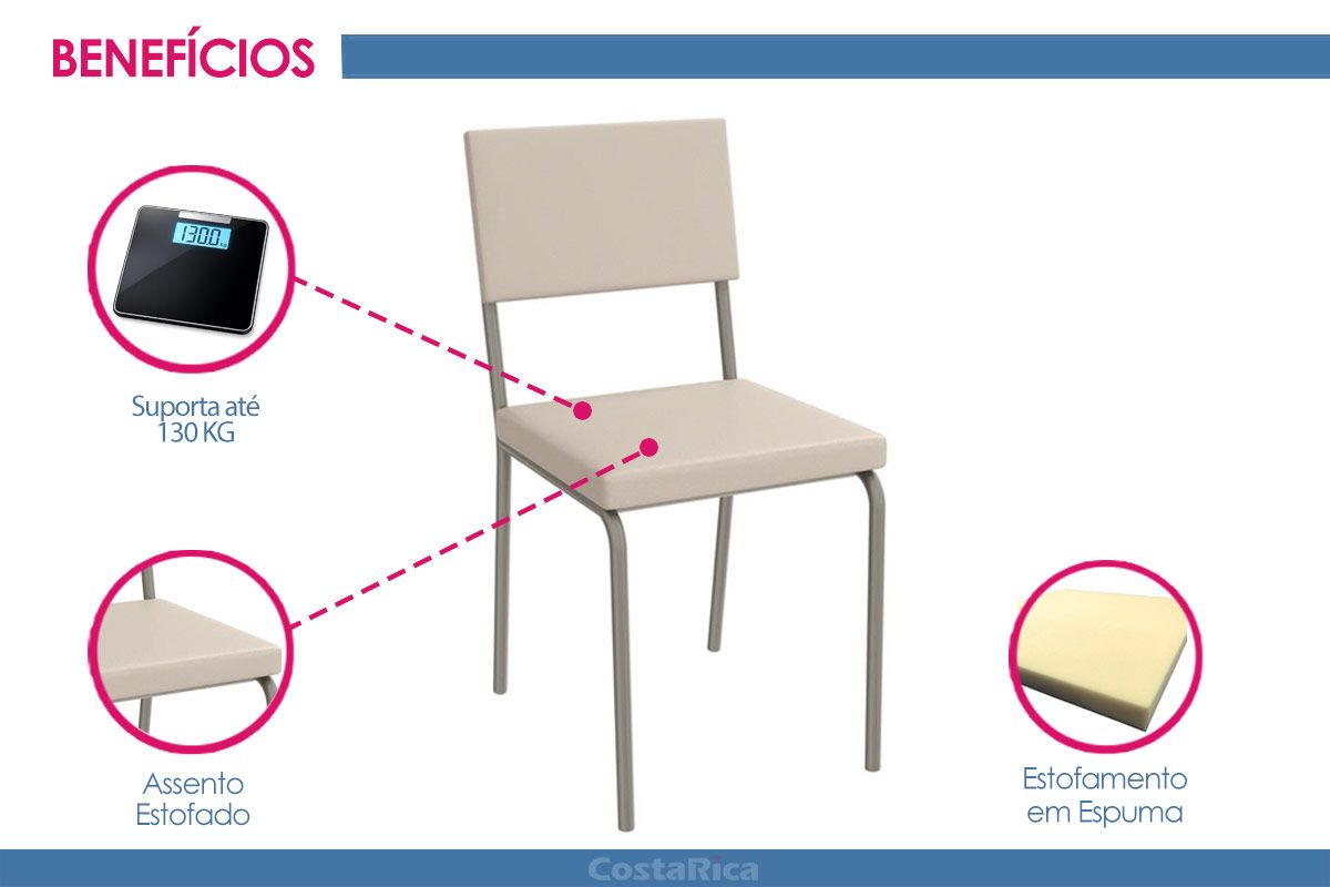 Cadeira Jantar Zaria 2C128NK Aço Kit 2Un Kappesberg Cadeira Jantar Zaria 2C128NK Aço Kit 2Un Kappesberg